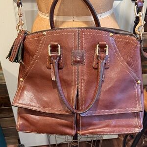 Dooney & Bourke Florentine Clayton chestnut Brown Leather Satchel
